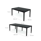 thumbnail of Dmora Gartentisch Susa, Rechteckiger ausziehbarer Esstisch, ausziehbarer Gartentisch, 100 % Made in Italy, 150x90h72 cm, Anthrazit