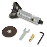 thumbnail of EBERTH Druckluft-Winkelschleifer, 6 bar, 1/4" Anschluss, 20.000 U/min, Ø 75mm, für Stahl/Edelstahl/Alu, inkl. Zubehör