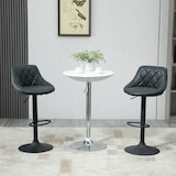 thumbnail of Conjunto de 2 Taburetes de Bar Giratorio con Altura Regulable Sillas Altas Modernas de Comedor con Base Redonda y Reposapiés 51,5x48x83-104 cm