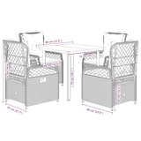 thumbnail of vidaXL 5-tlg. Garten-Essgruppe mit Kissen Grau Poly Rattan