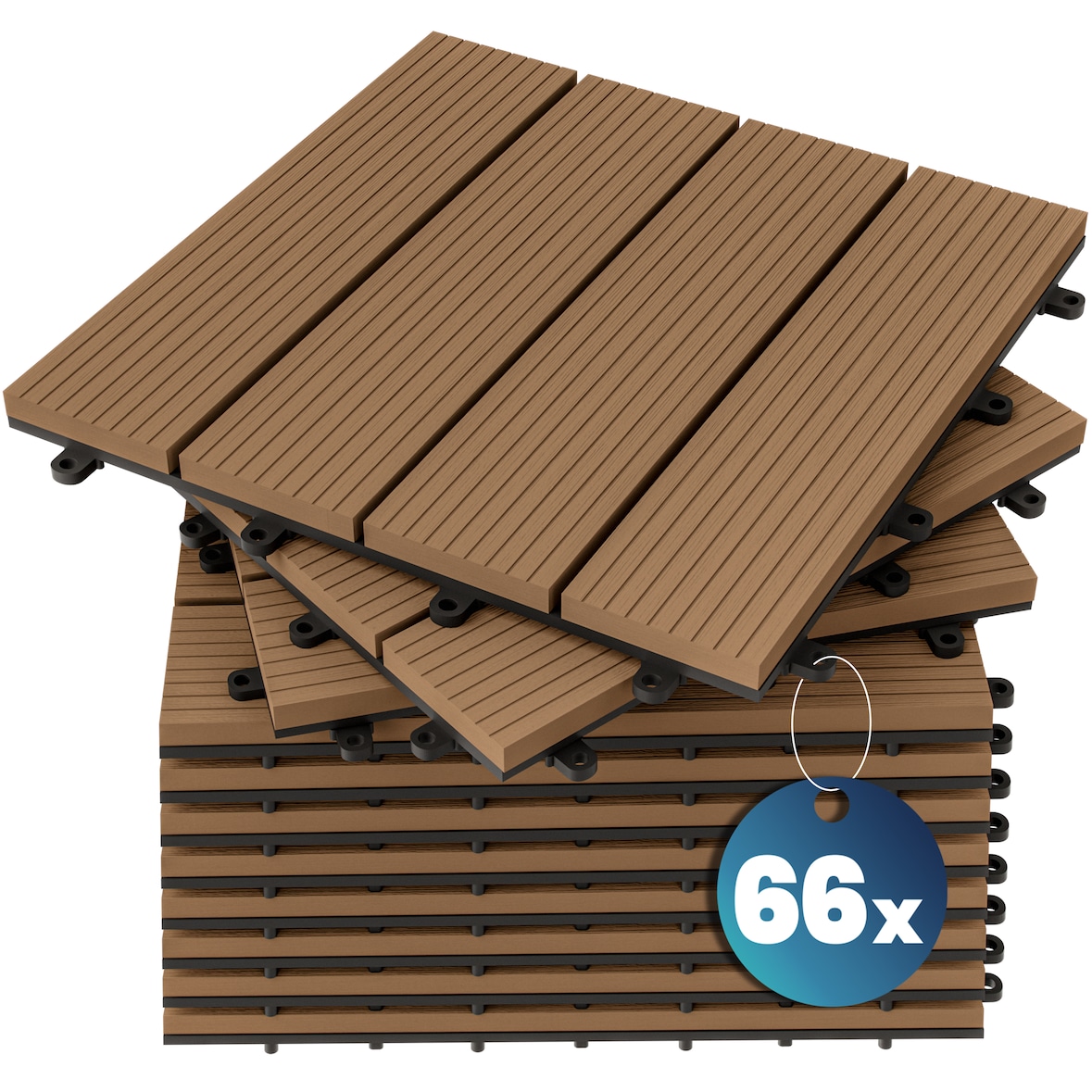 Casaria WPC Fliesen 66x Klassik Terrakotta