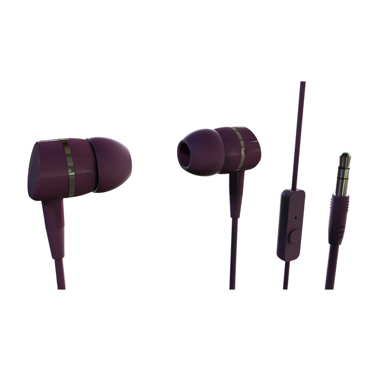 Auriculares estéreo SMARTSOUND con funcion telefono 105dB, 1,2 metros granate
