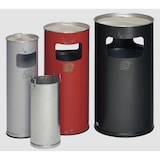 thumbnail of PROREGAL Klassischer Kombiascher rund | HxBxT 66x23x23cm | Verzinkter Stahl | Silber | Mülleimer Aschenbecher Abfalleimer