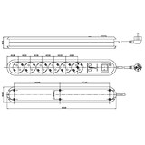 thumbnail of BACHMANN SMART stekkerdoos 6x geaard contact, schakelaar, overspanningsbeveiliging, wit, 1,5 m