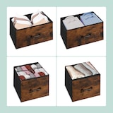 thumbnail of Relaxdays Kommode, HBT: 85x100x30,5 cm, 7 Stoffschubladen, Flur, Schlafzimmer, Industrial Schubladenregal, braun/schwarz