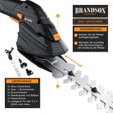 thumbnail of Brandson Grasschere mit Akku 7,2V 2000mA/h - elektrische Garten Strauchschere - inkl. Teleskopstange 90-130 cm mit Rädern - Ladegerät und 2000 mAh