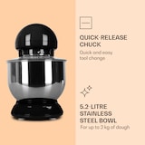 thumbnail of Klarstein Bella Küchenmaschine 1800 W / 2,7 PS 5 Ltr Edelstahl BPA-frei Schwarz