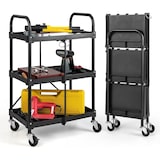 thumbnail of COSTWAY Werkzeugwagen, 3 Ebenen, Klappwagen auf Rädern, Multifunktionswagen mit Handläufen, Werkstattwagen, Servierwagen
