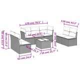 thumbnail of vidaXL 8-tlg. Garten-Sofagarnitur mit Kissen Hellgrau Poly Rattan