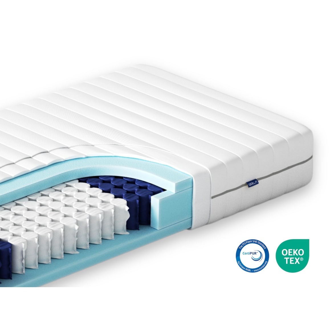 Akkon | Matras 160x200 | Pocketvering - 21 cm dik | Ergonomisch | 7 zones | Koudschuim | Hotel Kwaliteit | H2/H3 Stevigheid