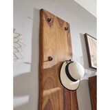 thumbnail of Wandgarderobe aus Sheesham Massivholz und Metall, Natürliche Baumkanten, 6 stabilen Haken. 40x7x140 cm | Kadima Design