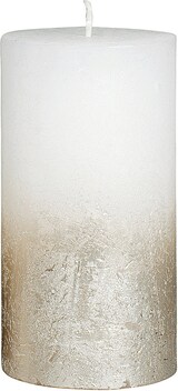 thumbnail of 1 x Bolsius Rustik Fading Metallic Stumpenkerze Ø 6,8 cm x 13 cm weiß-champagner