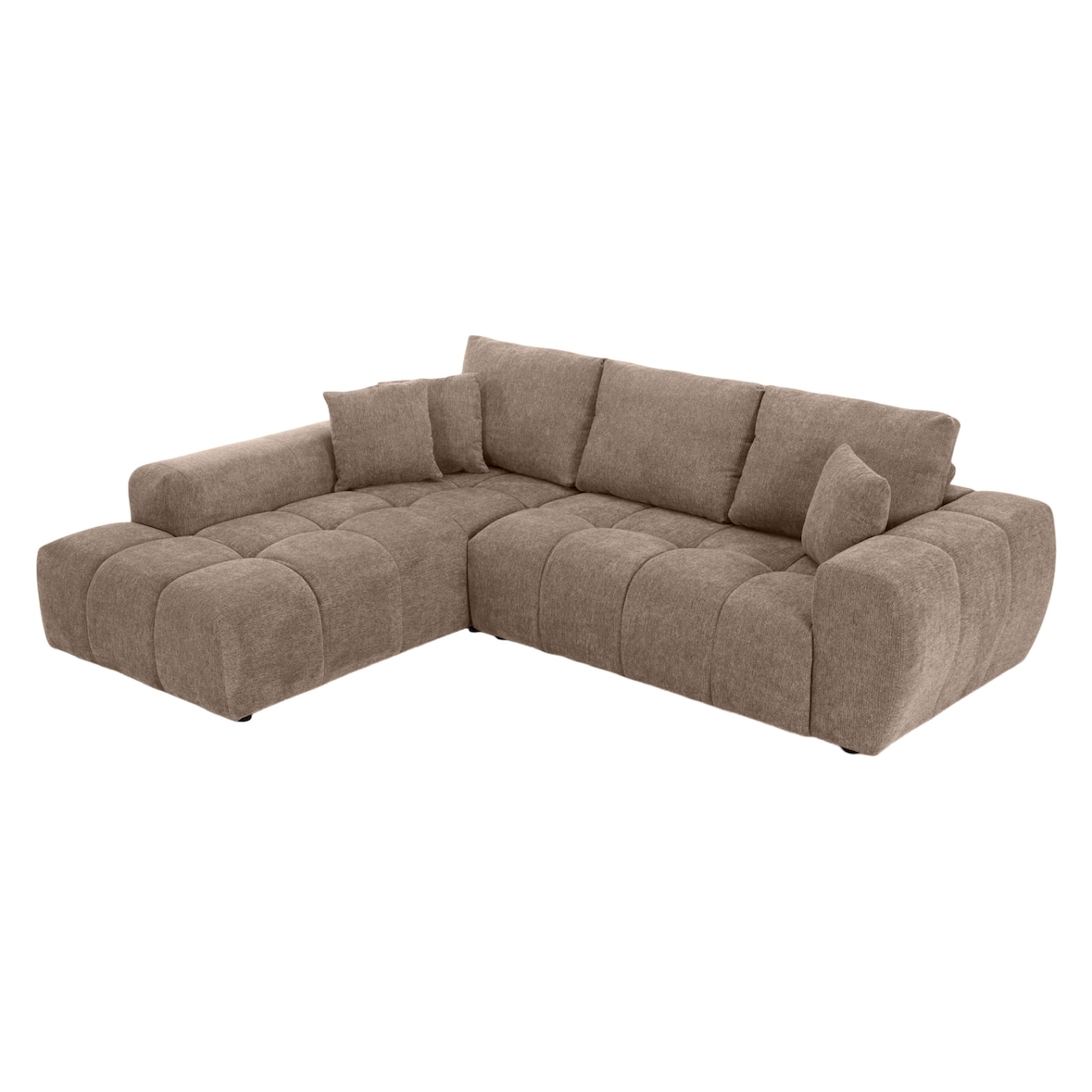 Divano angolare sinistro a 3 posti chaise longue tortora L 270 cm Oviala