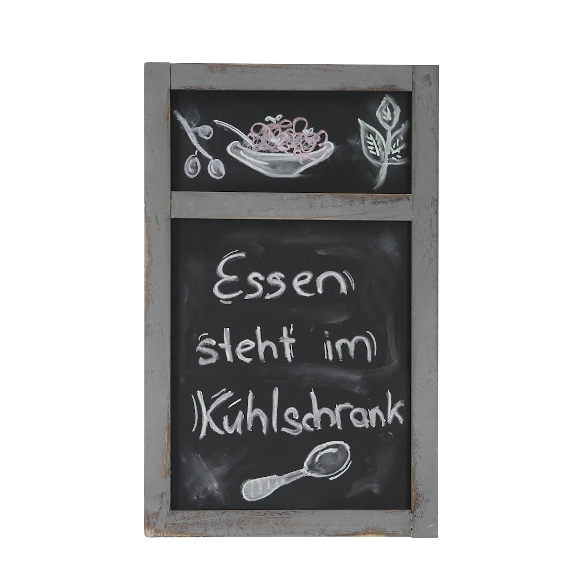 Pannello pubblicitario HWC-C51, lavagna, 55x34x2cm, legno effetto shabby vintage ~ grigio