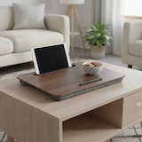 thumbnail of Relaxdays Laptopkissen mit Handyhalter, BxT: 42 x 32 cm, Laptopunterlage für Bett & Sofa, Laptop Knietablett, braun/grau