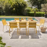 thumbnail of Ensemble table de terrasse et 8 fauteuils en métal jaune - Oviala