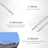 thumbnail of VerminBuster Duivenpinnen 3 meter - Vogelpinnen - Duivenverjager - Vogelverschrikker - Vogelwering - Vogelverjager - Duivenwering - Anti Klim Strip