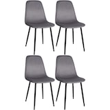 thumbnail of Set van 4 Napier eetkamerstoelen donkergrijs/Fluweel