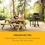 thumbnail of Meat Machine Holzkohlegrill BBQ 45x32,5cm Thermometer Bodenrollen Schwarz