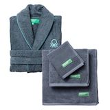 thumbnail of Benetton - Jogo de Roupão M/L com Conjunto de 3 Toalhas de Banho 100% Algodão na cor Cinza Escuro