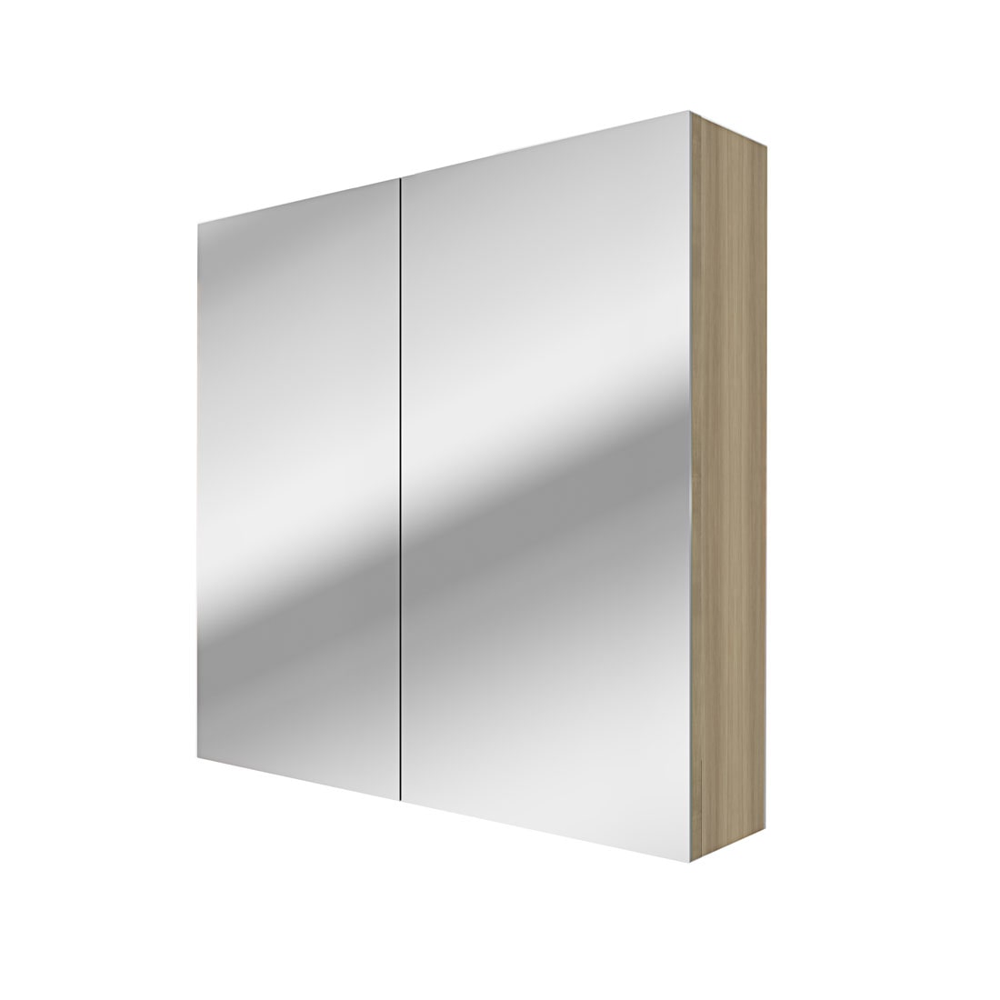 Spiegelschrank Badspiegel Badezimmer Spiegel City 80cm braun Eiche mit 5W LED-Strahler / Energiebox