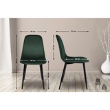 thumbnail of DELUKE® Esszimmerstuhl MOVI - Grün Samt, Metall 88x44x51cm Strapazierfähiger & pflegeleichter Bezug Esszimmerstühle Stuhl Esszimmer Küchenstühle