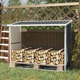 thumbnail of Outsunny Abrigo para Lenhas Outsunny 185x84x148.5 cm Cinzento