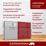 thumbnail of AL Briefkastensysteme 1 Fach Premium Edelstahl Durchwurf Briefkasten Anlage mit Klingel, Post A4, robust, wetterfest, Artikelnummer: 331V1DZ1KSR