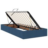 thumbnail of vidaXL Bett mit LED-Lichtleisten mit Kopfteil Blau 180 x 200 cm Stoff