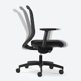 thumbnail of Bisley Bali Bürostuhl ergonomisch, Stoff & Netzbezug in schwarz/grau - Ergonomischer Drehstuhl mit Kunststoff Fußkreuz, Stuhl ohne Armlehne,