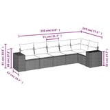 thumbnail of vidaXL 6-tlg. Garten-Sofagarnitur mit Kissen Hellgrau Poly Rattan