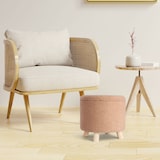 thumbnail of WellHome - Banco de armazenamento 100% poliéster Ø40x37cm 18L cor bege