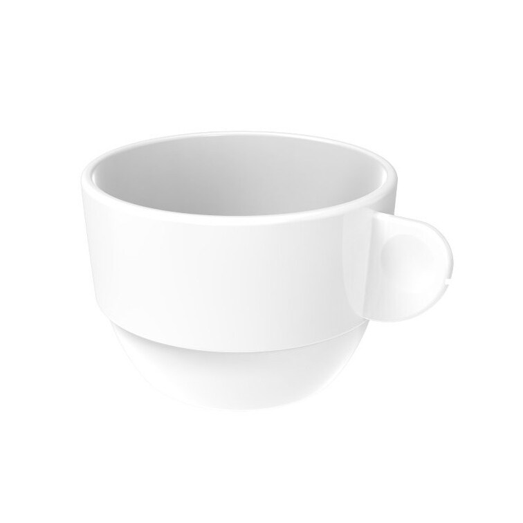 MONOUSO - Wiederverwendbare Plastiktasse “Cappuccino” Weiß 166ml (36 Stück)