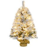 thumbnail of HOMCOM Árvore de Natal com Luzes LED 90 cm Árvore de Natal Artificial Nevado com 133 Ramos 14 Pinhas e Suporte de Metal Verde