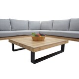 thumbnail of Garten-Garnitur HWC-H54, Garnitur Sitzgruppe Lounge-Set, Spun Poly Akazie Holz FSC® Alu ~ hellbraun, Polster hellgrau