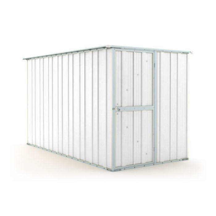 Box in Acciaio Zincato casetta lamiera attrezzi 175x307cm x h1.82m - 95KG - 5,4mq - BIANCO