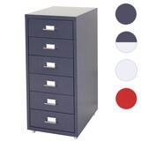 thumbnail of Rollcontainer Housten | HxBxT 69x28x41cm | 6 Schubladen | Dunkelgrau | Schubladenschrank Stahlschrank