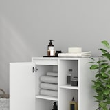 thumbnail of Mueble auxiliar de baño moderno armario de baño con estantes abiertos puerta y estante ajustable antivuelco para salón dormitorio 53x30x80 cm blanco