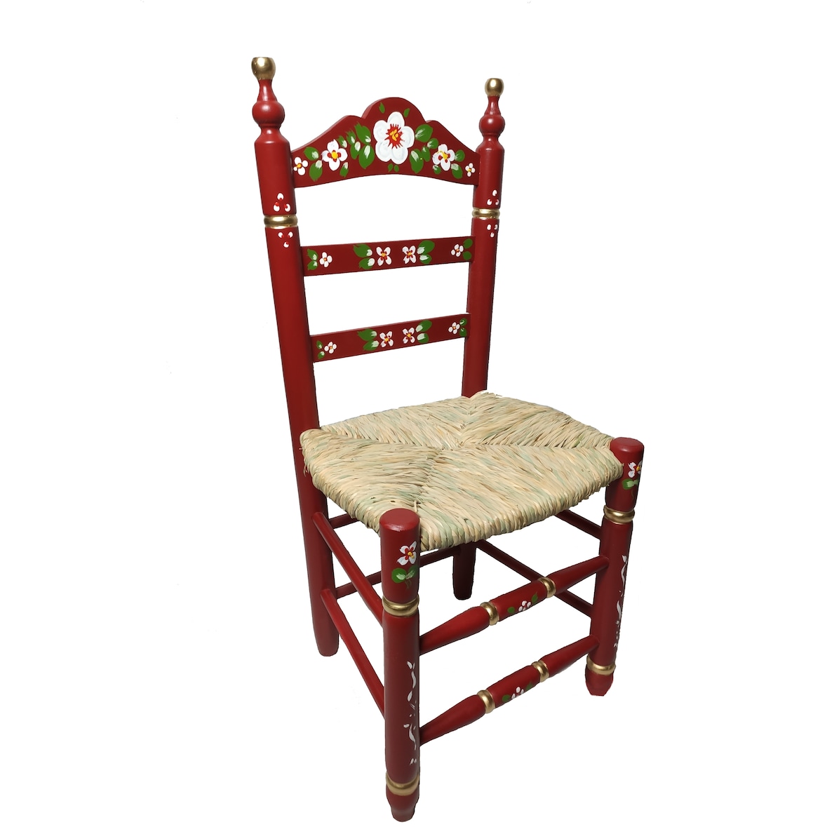 Silla de Feria Rojo Carruaje Decorada Estilo Sevillano Ro