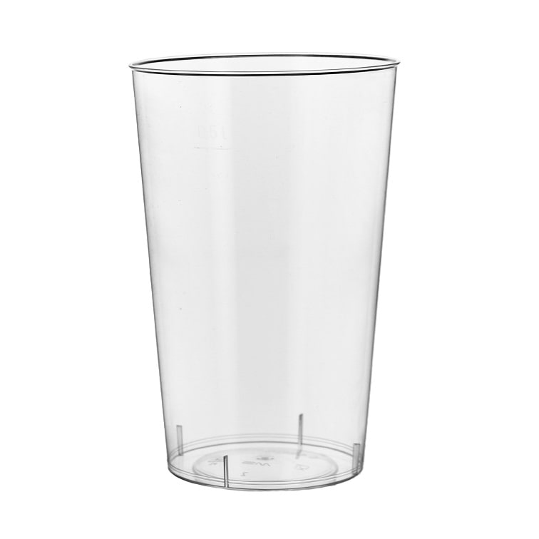 MONOUSO - Vaso de Plástico Transparente PS Cristal 600ml (30 Uds)