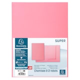 thumbnail of Exacompta - Réf. 332003E - Carton de 250 chemises rigides avec 2 rabats SUPER 210 g/m² - dim 24 x 32 cm pour documents format A - couleur rose
