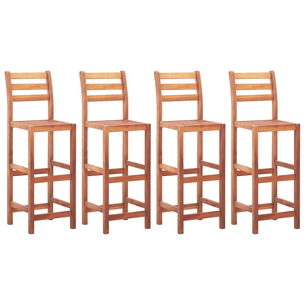 Décoshop26 - Conjunto de 4 taburetes/sillas altas de bar de diseño rústico en madera de acacia marrón DEC029412