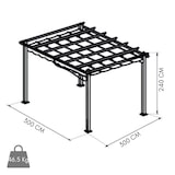 thumbnail of Pergola Gazebo 3x3 da Giardino Telo Poliestere 180 g/mq Scorrevole, Struttura in Acciaio e Metallo, 300x300 per Esterno - Grigio/Tortora