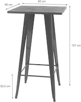 thumbnail of Décoshop26 - Bistro-Bartheke mit Holz- und grauer Metallplatte Industriedesign 107 x 60 x 60 cm 04_0008511