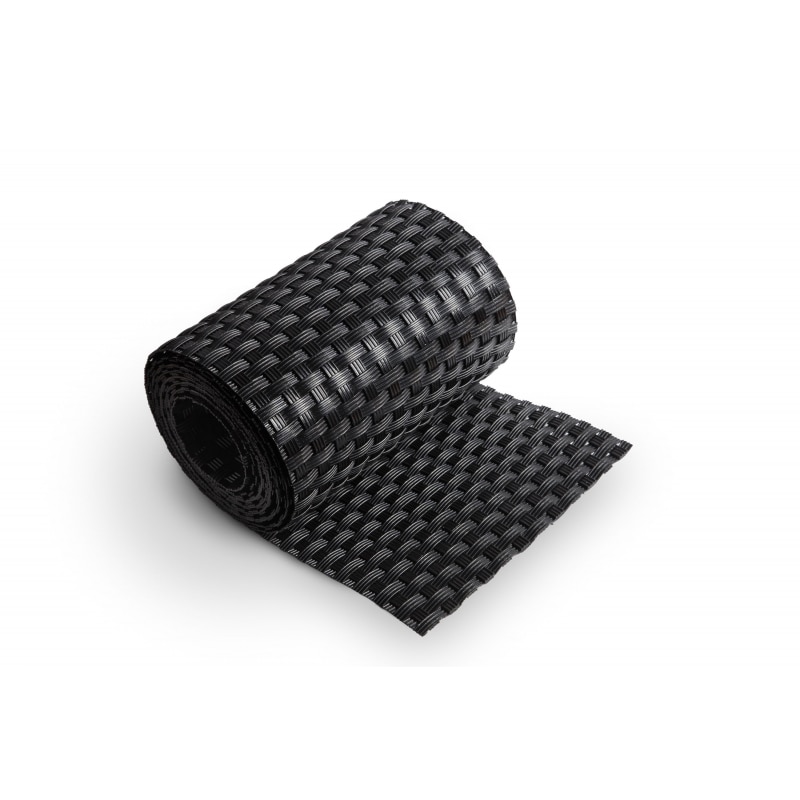 Zaunstreifen Sichtschutz Rolle Doppelstabmatten Zaunblende Zaunfolie Streifen Polyrattanstreifen Stabmatte Zaun schwarz 255x19 cm Polyrattan Jet-Line