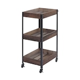 thumbnail of Servierwagen HWC-H22, Küchenwagen Barwagen Teewagen Beistellwagen Rollwagen, Massiv-Holz ~ shabby braun