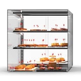 thumbnail of MBH - Vetrina espositiva neutra professionale 600 mm 2 ripiani vetri dritti. Espositore neutro da banco porta brioches per bar e pasticceria.