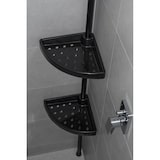 thumbnail of Badregal Teleskopregal 3 Böden Schwarz 70-200 cm lang Eckregal Duschablage Duschregal