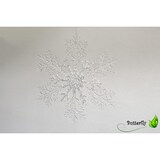 thumbnail of 1 Weihnachtsschmuck Schneeflocken 21cm Kunststoffanhänger Glitzer Baumschmuck XL