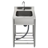 thumbnail of Gasfrit – Pia de aço inoxidável com 1 cuba e torneira 550 x 550 x 800 mm desmontável | Pia industrial com pés | Cuba para cozinha